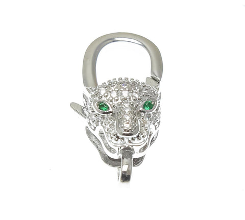 Silver Panther Clasp,Large Pave CZ Silver Clasp, Panther Design Clasp For Jewelry making, Clasp For Chain Jewelry, CLS365