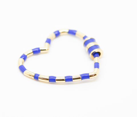 Navy Blue Enamel Heart Screw on Clasp, 30mm, WHOLESALE CLG109