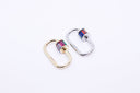 Gold or Silver Large Rainbow Baguette cz set U shape Carabiner Lock, Screw on Clasp, WHOLESALE,CLG117-CLS117