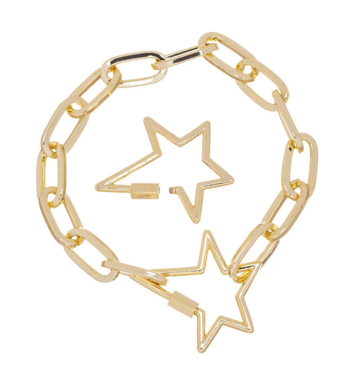 Gold Shooting Star Clasp With Screw,Carabiner Star Clasp,Large Star Enhancer Gold Clasp For Jewelry Making,Clasp For Chain Jewelry,CLG158