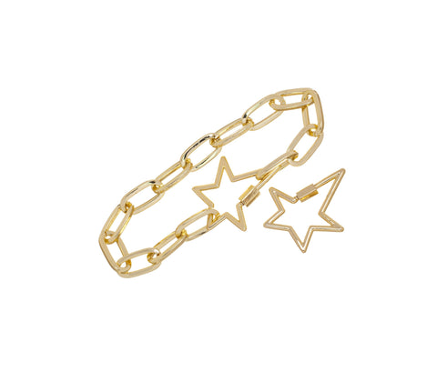 Gold Shooting Star Clasp With Screw,Carabiner Star Clasp,Large Star Enhancer Gold Clasp For Jewelry Making,Clasp For Chain Jewelry,CLG158