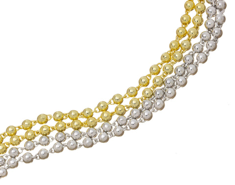 Gold Or Silver Bead Ball Chain,Bead Ball Chain For Jewelry Making,Bead Chain For Handmade Jewelry Making,4mm Bead Chain,CHG1011-CHS1011