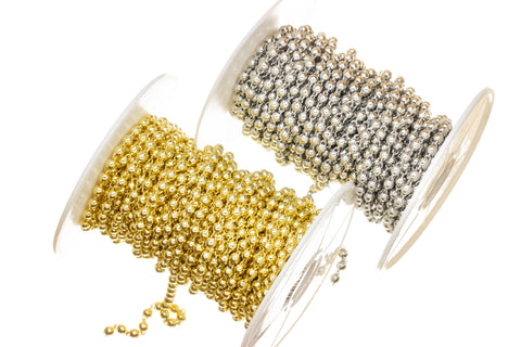 Gold Or Silver Bead Ball Chain,Bead Ball Chain For Jewelry Making,Bead Chain For Handmade Jewelry Making,4mm Bead Chain,CHG1011-CHS1011