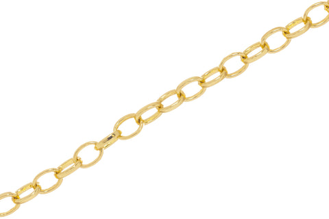 14K Gold 5MM Rolo Chain For Jewelry Making,Smooth Shiny Finished,CHG169