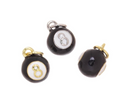Billiard Ball Charm For Necklace,Number 8 Pool Table Ball Charm,Good Luck Billiard Ball Charm,Billiard Black Ball Charm,Pool Table,CPG2509