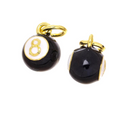 Billiard Ball Charm For Necklace,Number 8 Pool Table Ball Charm,Good Luck Billiard Ball Charm,Billiard Black Ball Charm,Pool Table,CPG2509