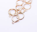 Gold or Silver or Gunmetal Earring Huggies, 12mm, Leverback round earring hooks