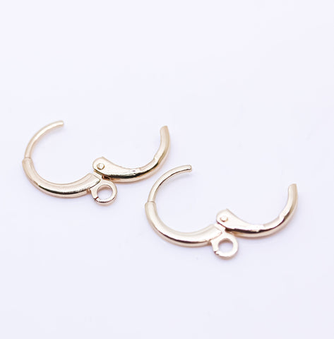 30pcs of Gold or Silver or Gunmetal Earring Huggies, 12mm, Leverback round earring hooks, 30pcs, 60pcs, 100pcs, 200pcs, WHOLESALE