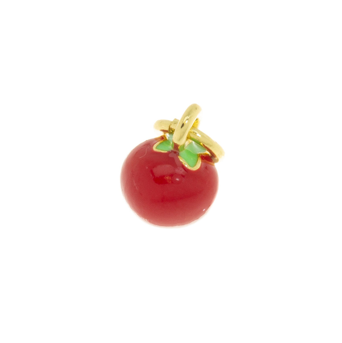 Small Red Tomato Charm,Dainty Gold Tomato Charm,Tomato Charm For Jewelry Making, 1 pc,5pcs or 10 pcs, WHOLESALE,CPG591