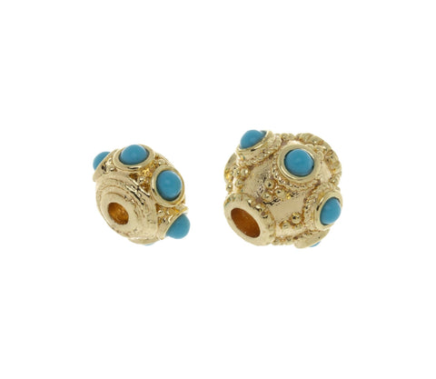 Turquoise Spacer Bead For Bracelet Or Necklace,Bicone Spacer Bead,Large Hole Bicone Spacer Bead For Elastic Cord Or Chain Bracelet ,SPG002