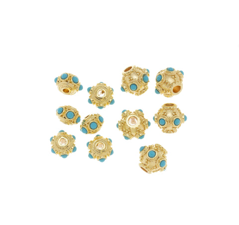 Turquoise Spacer Bead For Bracelet Or Necklace,Bicone Spacer Bead,Large Hole Bicone Spacer Bead For Elastic Cord Or Chain Bracelet ,SPG002