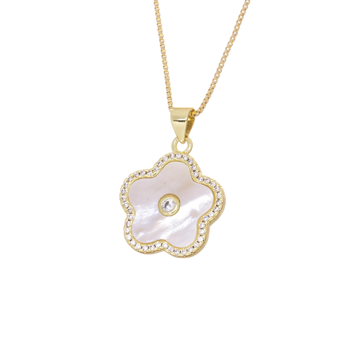 Mother Of Pearl Gold Flower Charm,Flower Charm With CZ,Mother Of Pearl Flower Charm,CZ Flower Charm,MOP Shell Flower Charm,CPG2706