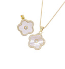 Mother Of Pearl Gold Flower Charm,Flower Charm With CZ,Mother Of Pearl Flower Charm,CZ Flower Charm,MOP Shell Flower Charm,CPG2706
