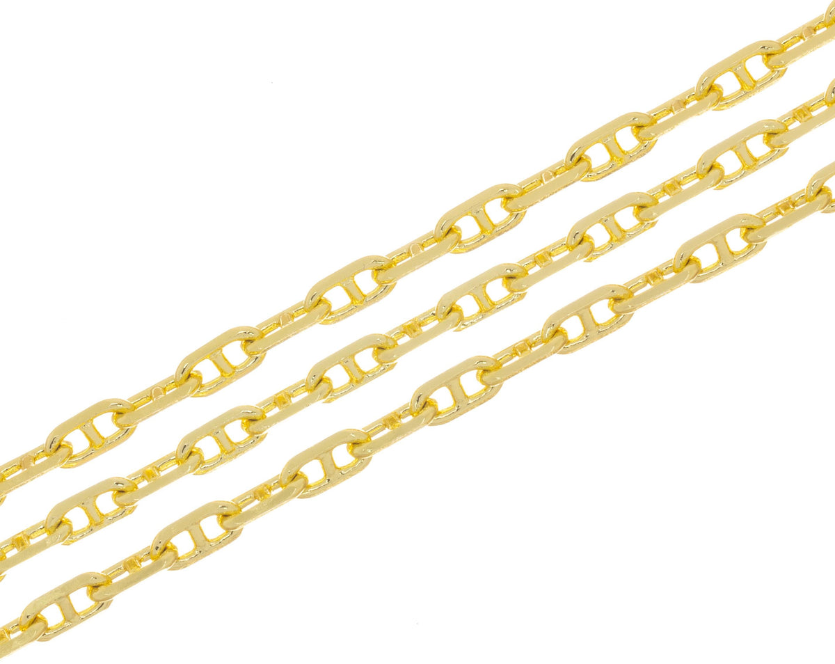 14K Gold Mariner Chain,Anchor Mariner Chain For Jewelry Making,Mariner Anchor Gold Chain,CHG0094