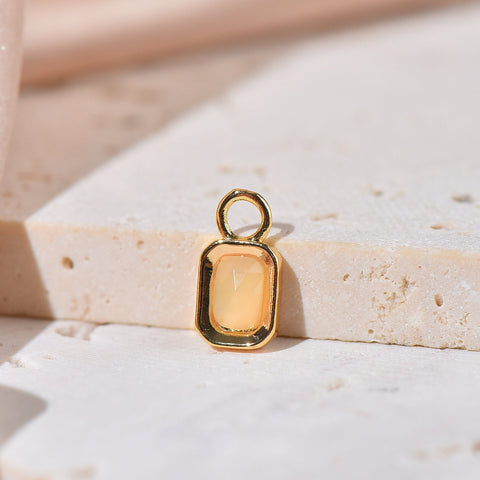 Natural Stone Rectangle Charms,12 Different Natural Stone Charms, Bezel Charms, Dainty Color Stone Charm, SC-72