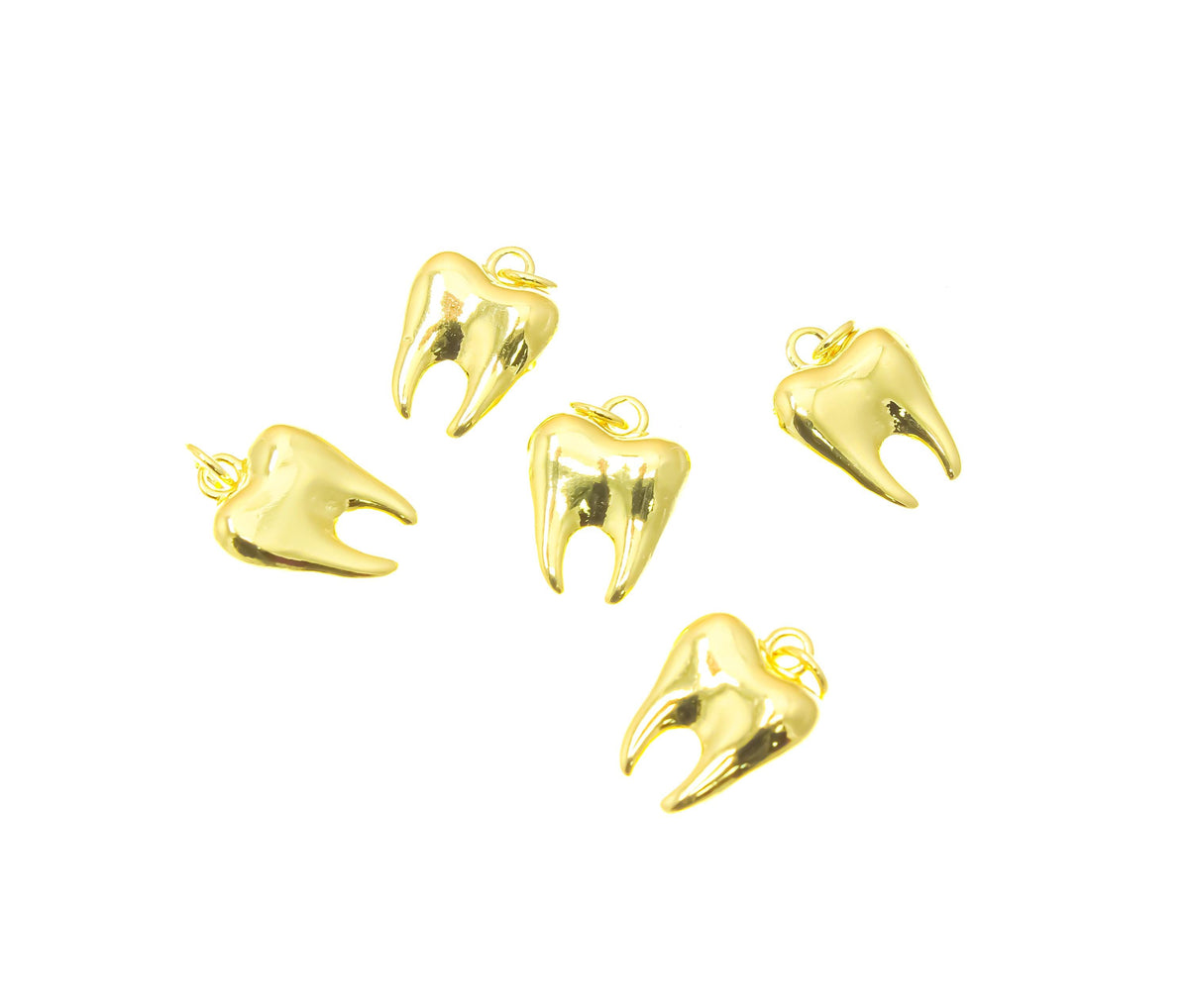 18k Gold Tooth Charm, Tooth Pendant, Teeth Charms, Tooth Pendant, Unique minimalist jewelry, Charms for dentists CPG2210