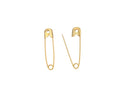 18k Gold Safety Pin Clasp Gold Plated Chain Link Connector for Necklace Charm Holder, Bag Charm Holder, Openable, Minimalist CPG2179