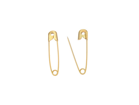 18k Gold Safety Pin Clasp Gold Plated Chain Link Connector for Necklace Charm Holder, Bag Charm Holder, Openable, Minimalist CPG2179