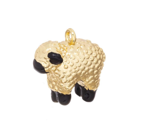 Gold or Silver Sheep charm For Jewelry Making,Dainty Sheep charm,Lamb Charm For Permanent Jewelry,Small Ship Lamb Charm,CPG-CPS2430
