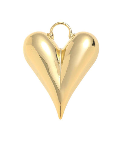 Gold Or Silver Puff Heart Charm,Puffy Hollow Heart Charm For Necklace Or Earrings,Large Puff Heart Charm For Statement,CPG1554