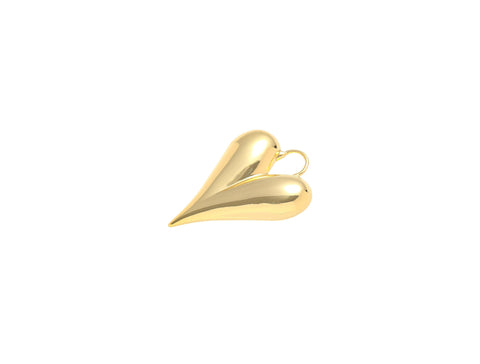 Gold Or Silver Puff Heart Charm,Puffy Hollow Heart Charm For Necklace Or Earrings,Large Puff Heart Charm For Statement,CPG1554