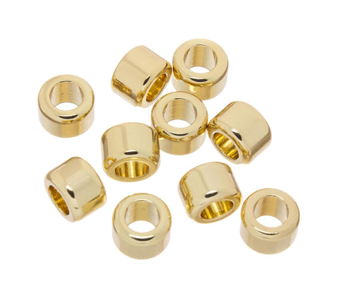 5pcs,10pcs Or 20pcs Large Hole Gold Rondelle Tire Spacer,Wheel Spacer For Jewelry Making,Jewelry Making Supply,SPG071