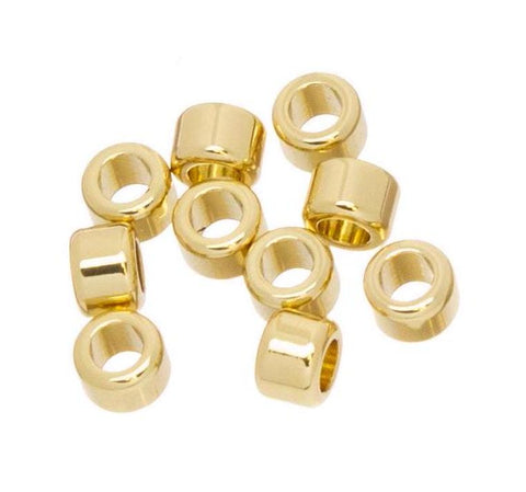 5pcs,10pcs Or 20pcs Large Hole Gold Rondelle Tire Spacer,Wheel Spacer For Jewelry Making,Jewelry Making Supply,SPG071