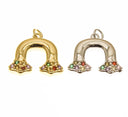 18k Gold or Silver Charm, CZ Rainbow Cloud Charm, Rainbow Cloud Gold or Silve Colorful Charm, Fresh Start, CPG2281, CPS2281