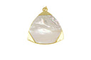 Gold Mother of Pearl Triangle Charm, Bold Triangle Pendant, Large or Small Triangle Charm. Geometric Pendants. Jewelry Making,CPG2699-2700/+0+12+