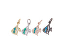 Mini Angel Fish Charm,Opal Fish Charm For Jewelry Making,Dainty Exotic Fish Charm With Blue Opal,Permanent Jewelry Making Charm,CPG843