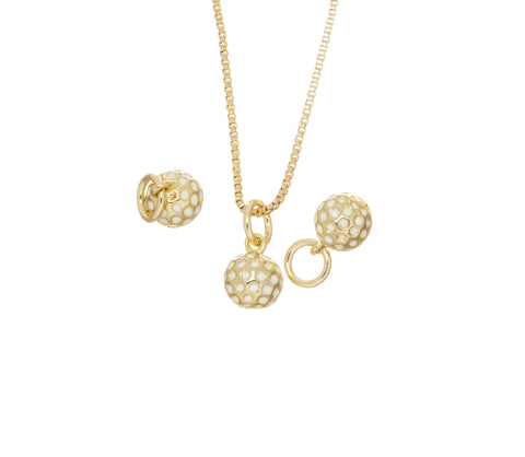 Golf Ball Charm,Gold Gold Ball Charm For Necklace,Charm For Golfers,White Gold Ball Charm,Gift For A Golfer,Sporting Gold Charm,CPG2730