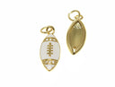 18k Gold White Football, Cute White Football Charm, CZ Cute Sports Charm, Football for girls, football fans, Football Season, CPG2321