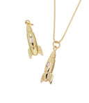 Gold Rocket Ship Charm,Rocket Charm For Jewelry making,Space Shuttle Charm, CPG1602
