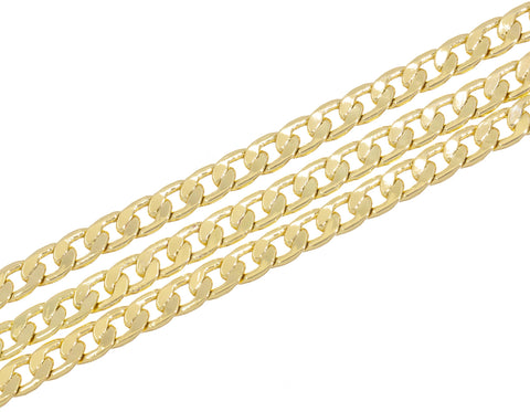 14K Gold Flat Link Chain,Flat Face Gold Chain For Jewelry Making,Gold Chain For Necklace Bracelet And Anklet,CHG092