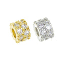 Gold Or Silver Double Row Spacer Bead,Spacer With CZ For Bracelet Or Necklace,7mm Spacer For Jewelry,SPG015-SPS015