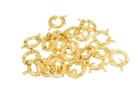 18k Gold Large Sailor Clasp, Gold, Spring Ring Clasp, Round Clasp, CLG367