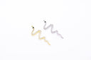 Gold or SIlver cz Serpent Snake Pendant or Charm, 27x10mm, cz Serpent Snake,CPG294-CPS294