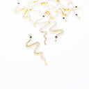 Gold or SIlver cz Serpent Snake Pendant or Charm, 27x10mm, cz Serpent Snake,CPG294-CPS294