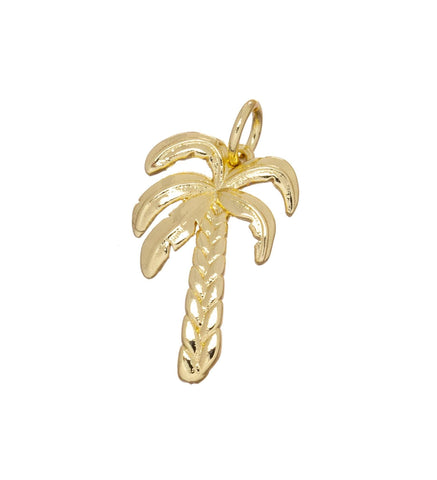 Palm Tree Charm With Open Jump Ring,Golden palm Tree For Jewelry Making,Small Palm Tree Charm,Palm Tree Charm For Permanent Jewelry,CPG2501