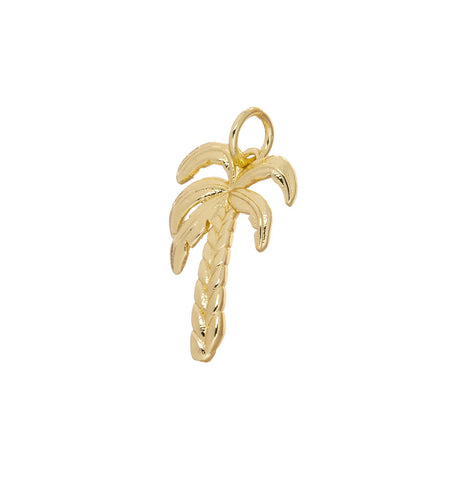 Palm Tree Charm With Open Jump Ring,Golden palm Tree For Jewelry Making,Small Palm Tree Charm,Palm Tree Charm For Permanent Jewelry,CPG2501