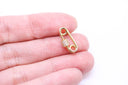 Small Tiny Gold Safety Pin cz Screw Clasp, Carabiner Lock, Gold Safety Pin Clasp, Gold Safety Pin cz Clasp, 1 pc or 10 pcs, WHOLESALE CLG162