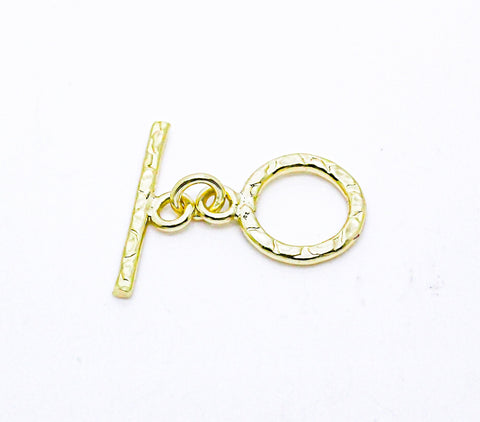 5 sets Gold Hammered Toggle Clasp, textured toggle clasp, 19x21mm, 5 sets, 20 sets, 50 sets, WHOLESALE,CLG039