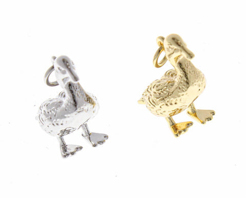 18k Gold or Silver Baby Chick charm, 3D Chick Charm, Chickie Charm, Farm Animal Charm, Gold Tiny Duck Charm,Ugly Duckling Charm, CPG2370