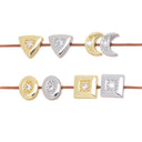 Gold Or Silver Spacer Beads For Jewelry Making,Triangle Crescent Moon Oval Square Spacer Charms,Jewelry Making Supply,SPG-SPS139-140-142-143