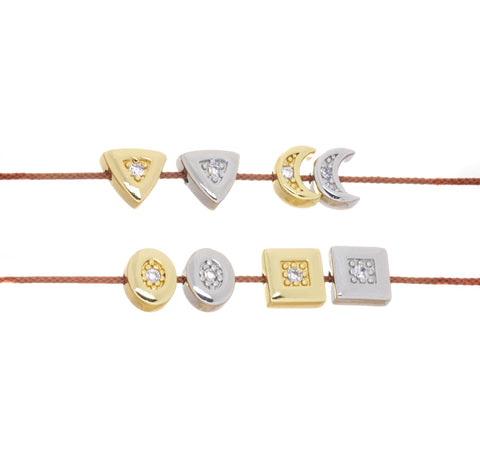 Gold Or Silver Spacer Beads For Jewelry Making,Triangle Crescent Moon Oval Square Spacer Charms,Jewelry Making Supply,SPG-SPS139-140-142-143