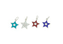 Silver Enamel Star charm with cz ,Dainty Star Charm For Nacklace And Bracelet Or Earring,CPS248