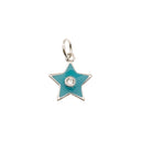Silver Enamel Star charm with cz ,Dainty Star Charm For Nacklace And Bracelet Or Earring,CPS248