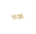Gold 4 Leaf Flower Connector Charm,CZ Four Leaf Clover Connector Charm,Four Leaf Flower Connector For Bracelet And Earrings,CNG145-CNG146