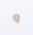 Gold Tiny Round Cz Drop, 5.5mm, round cz drop, Flower cz drop,CPG411