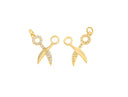 18k Gold Plated Scissor Pendant Charm, CZ Dainty scissor charms, Charms for hair stylist or hairdresser, Pendant Bracelet Necklace, CPG1586